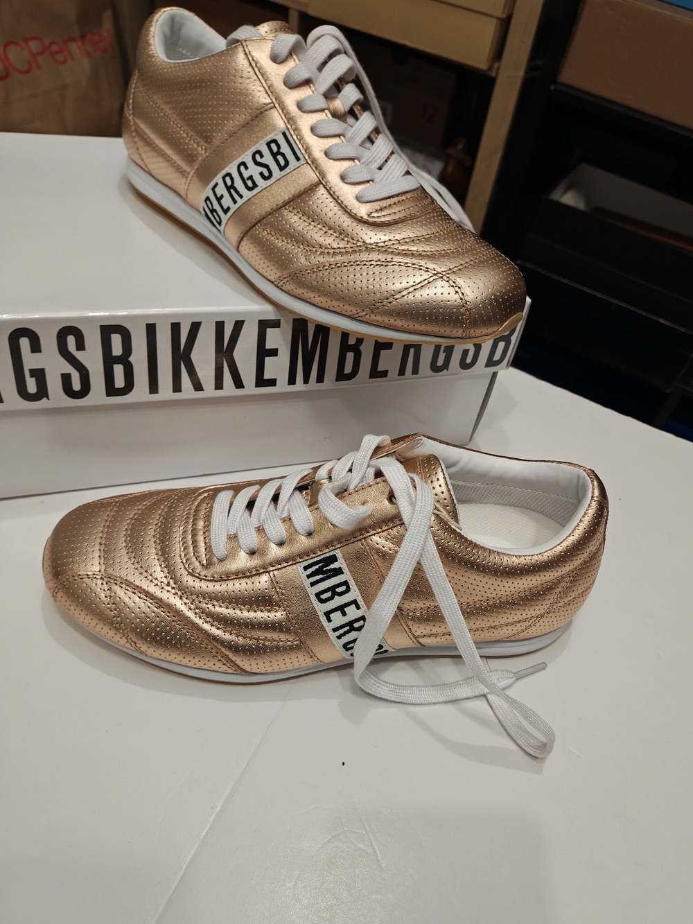 Bikkembergs Metallic Rose Gold Leather Sneakers 8